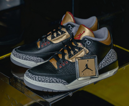 Jordan 3 Retro Black Cement Gold (W)