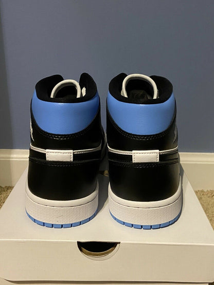 Wmns Air Jordan 1 Mid 'Black / White / University Blue'