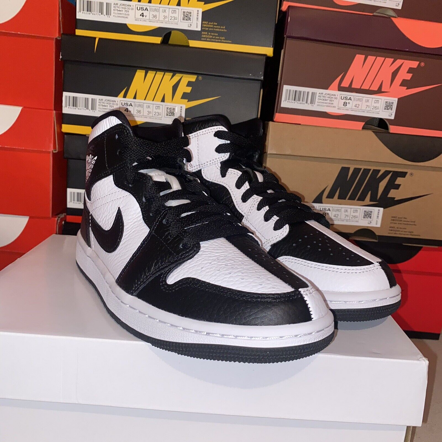 Jordan 1 Mid Split Black White (W)